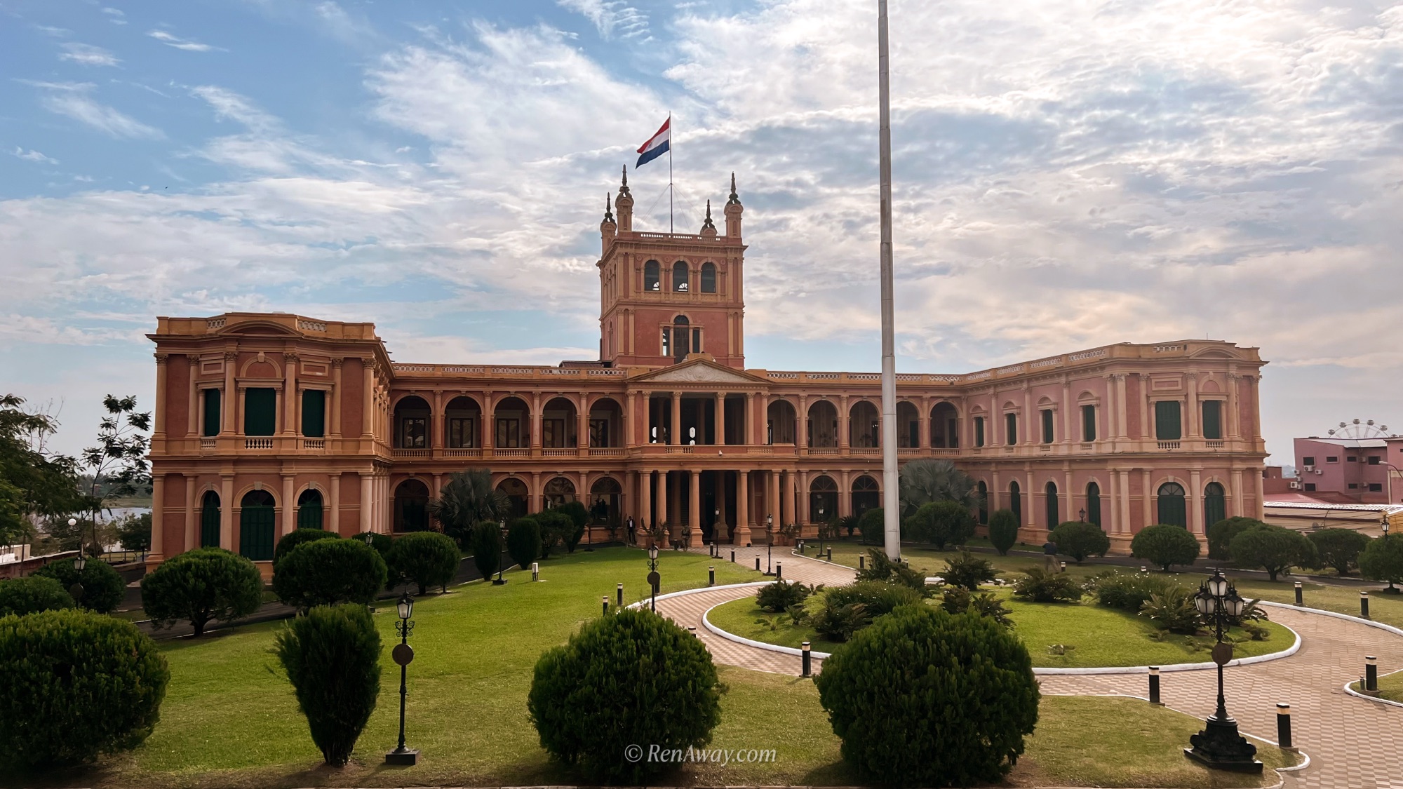 the lopez palace and its fron gardens in asuncion, one of the destinations on this 1-2 week paraguay backpacking itinerary